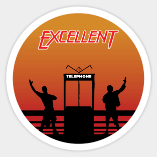 Bill And Ted Excellent Retro Circle Sticker